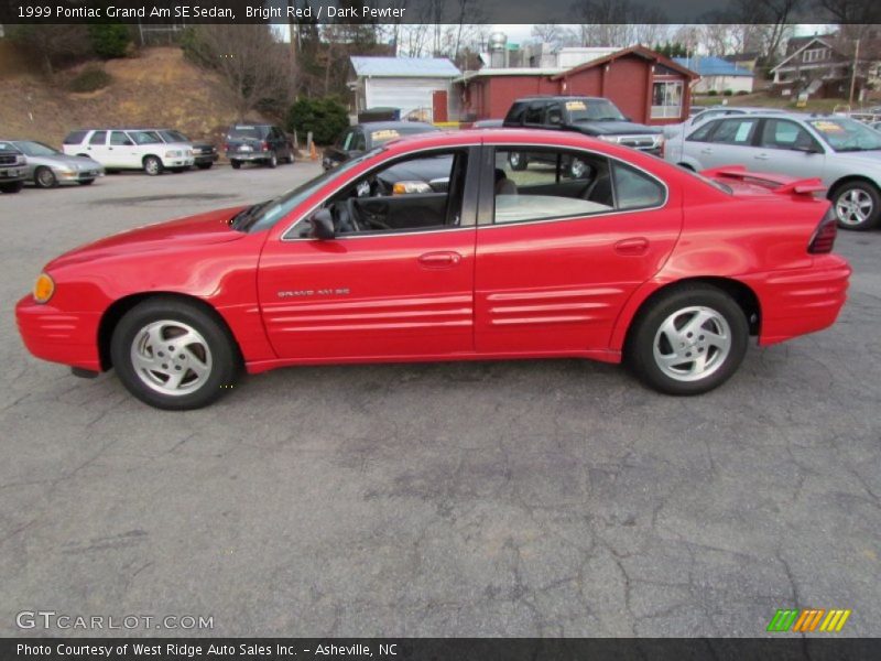 Bright Red / Dark Pewter 1999 Pontiac Grand Am SE Sedan