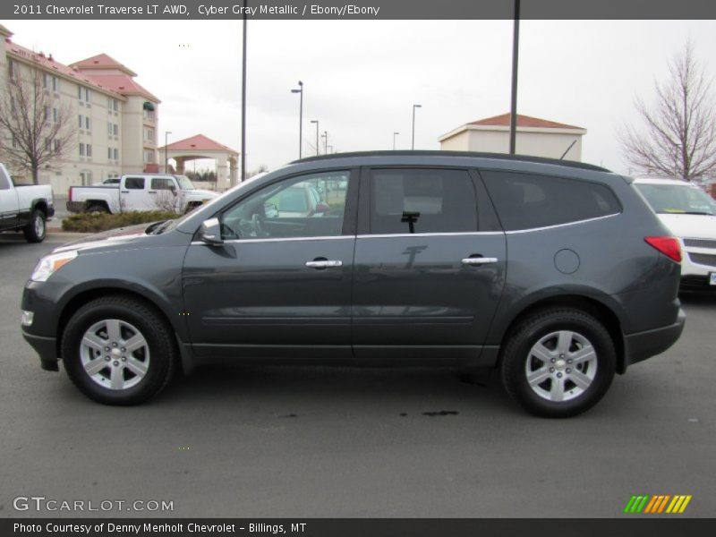 Cyber Gray Metallic / Ebony/Ebony 2011 Chevrolet Traverse LT AWD