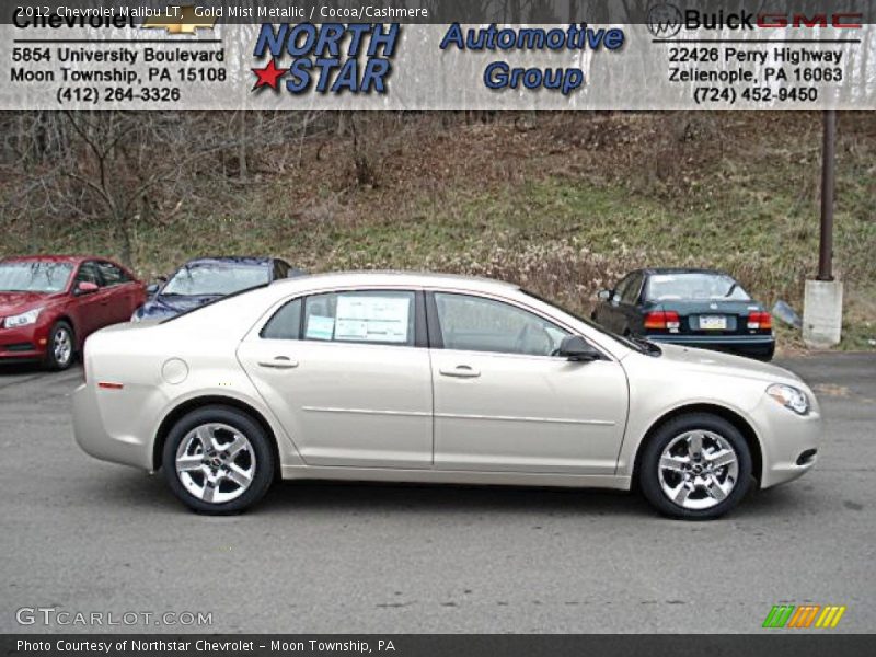 Gold Mist Metallic / Cocoa/Cashmere 2012 Chevrolet Malibu LT