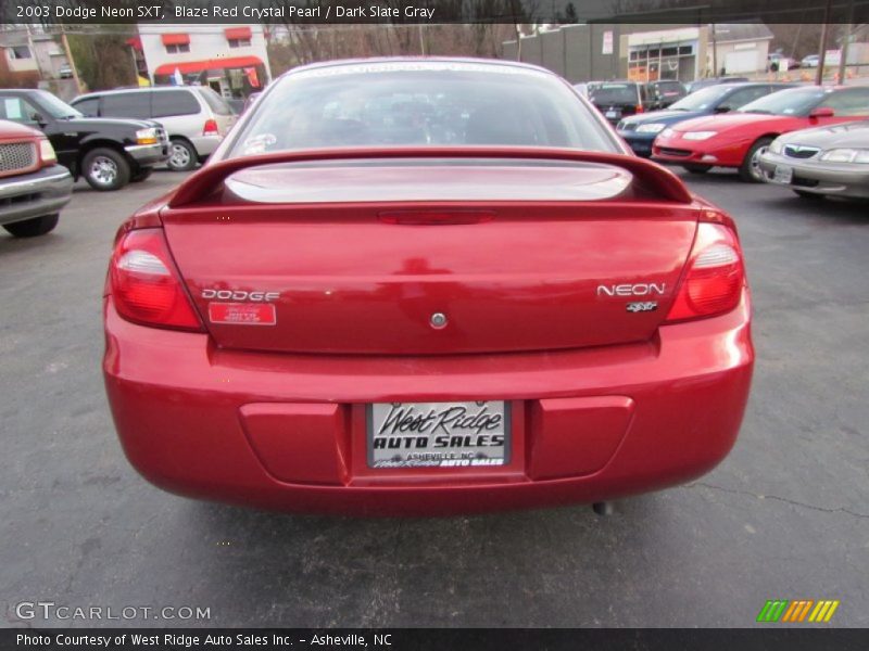 Blaze Red Crystal Pearl / Dark Slate Gray 2003 Dodge Neon SXT