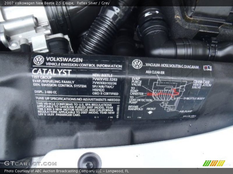 Reflex Silver / Grey 2007 Volkswagen New Beetle 2.5 Coupe