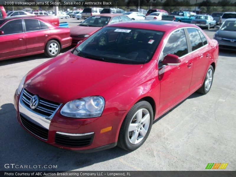 Salsa Red / Anthracite Black 2008 Volkswagen Jetta SE Sedan