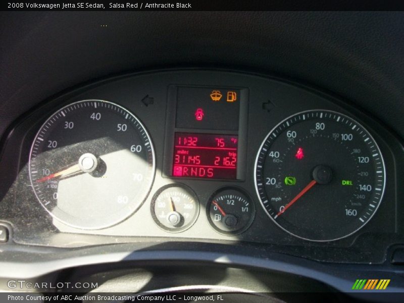 Salsa Red / Anthracite Black 2008 Volkswagen Jetta SE Sedan