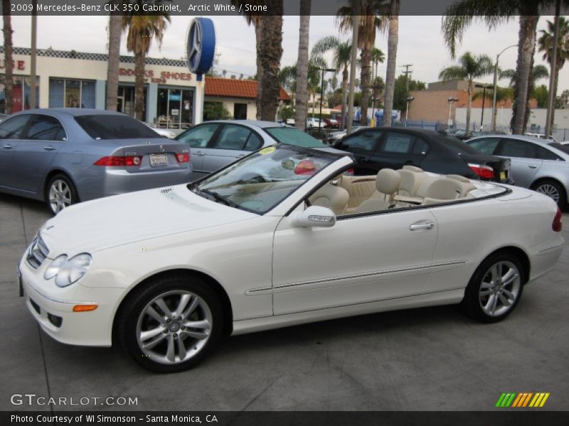 Arctic White / Stone 2009 Mercedes-Benz CLK 350 Cabriolet