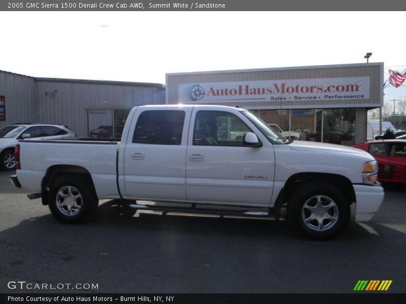 Summit White / Sandstone 2005 GMC Sierra 1500 Denali Crew Cab AWD