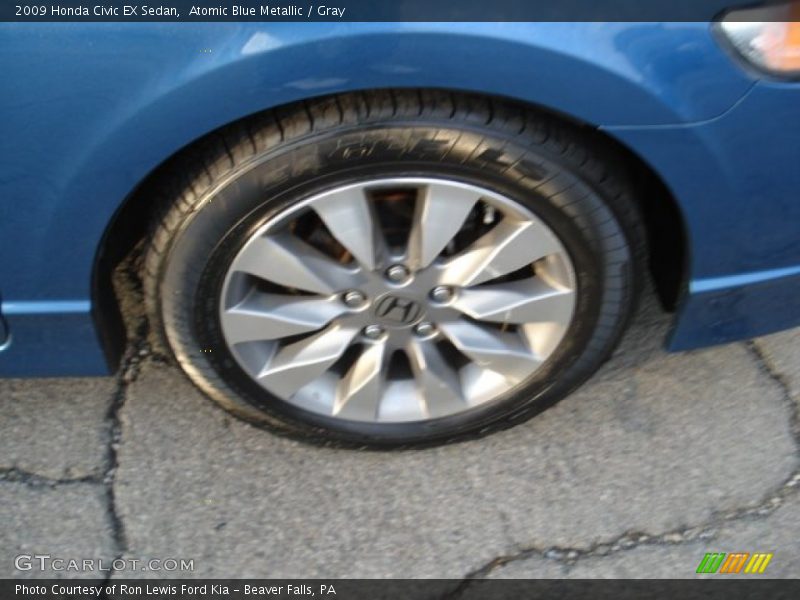 Atomic Blue Metallic / Gray 2009 Honda Civic EX Sedan