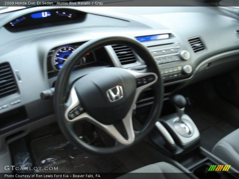 Atomic Blue Metallic / Gray 2009 Honda Civic EX Sedan