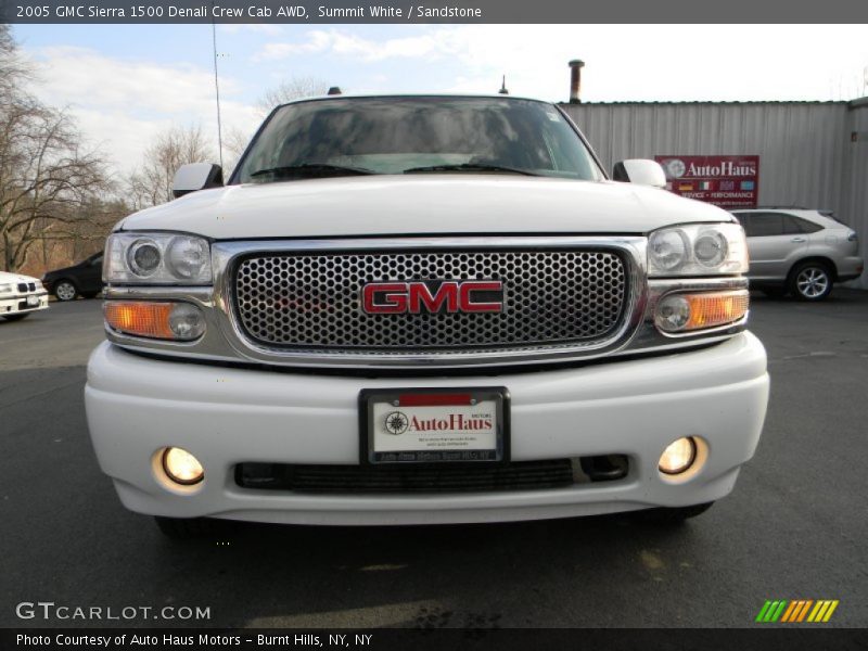 Summit White / Sandstone 2005 GMC Sierra 1500 Denali Crew Cab AWD