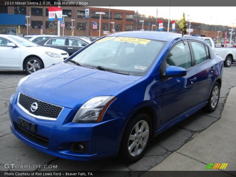 Blue Metallic / Beige 2010 Nissan Sentra 2.0 SR