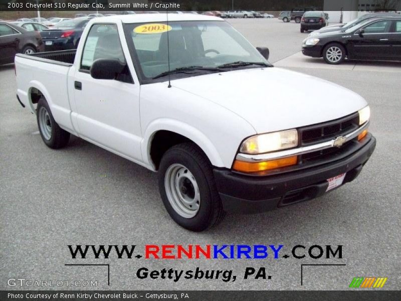 Summit White / Graphite 2003 Chevrolet S10 Regular Cab