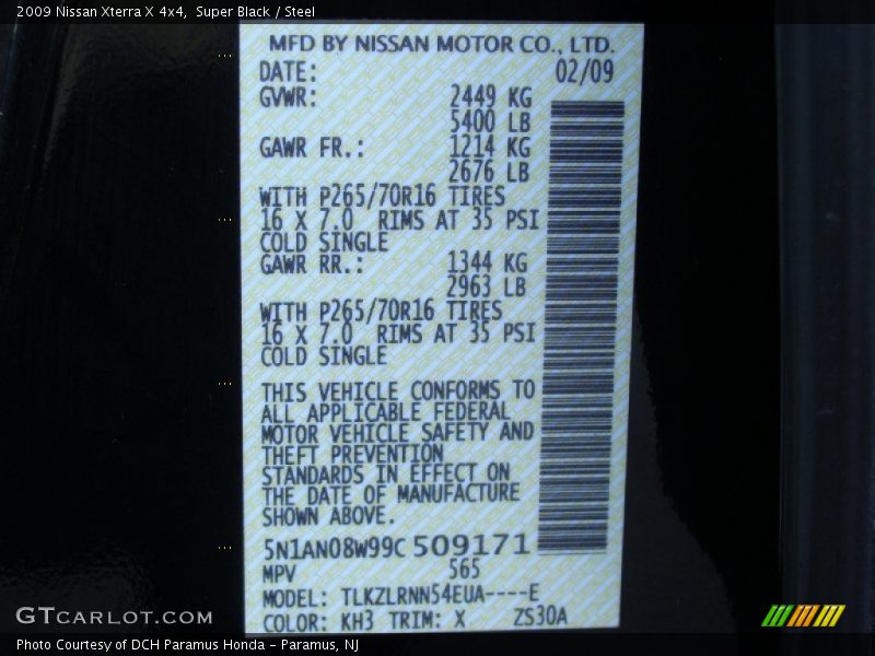 Super Black / Steel 2009 Nissan Xterra X 4x4