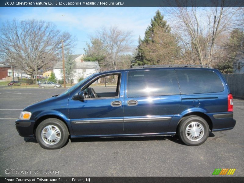 Black Sapphire Metallic / Medium Gray 2003 Chevrolet Venture LS