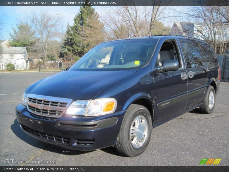 Black Sapphire Metallic / Medium Gray 2003 Chevrolet Venture LS