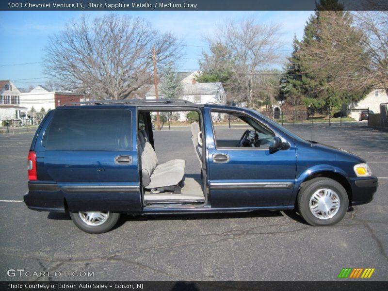 Black Sapphire Metallic / Medium Gray 2003 Chevrolet Venture LS