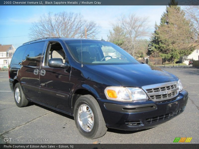 Black Sapphire Metallic / Medium Gray 2003 Chevrolet Venture LS