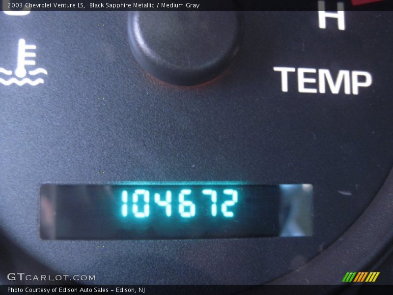 Black Sapphire Metallic / Medium Gray 2003 Chevrolet Venture LS