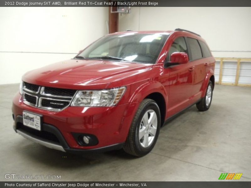 Brilliant Red Tri-Coat Pearl / Black/Light Frost Beige 2012 Dodge Journey SXT AWD