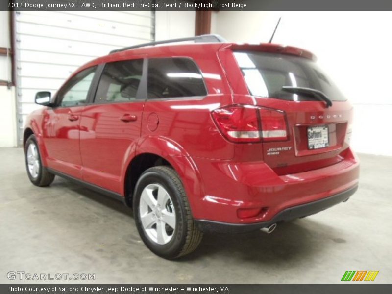 Brilliant Red Tri-Coat Pearl / Black/Light Frost Beige 2012 Dodge Journey SXT AWD