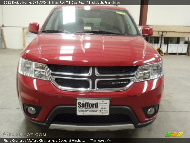 Brilliant Red Tri-Coat Pearl / Black/Light Frost Beige 2012 Dodge Journey SXT AWD