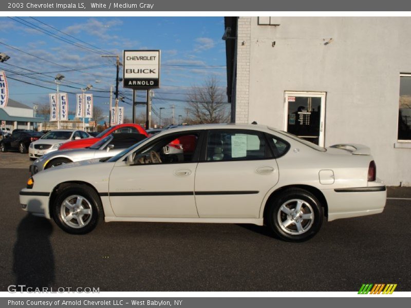 White / Medium Gray 2003 Chevrolet Impala LS