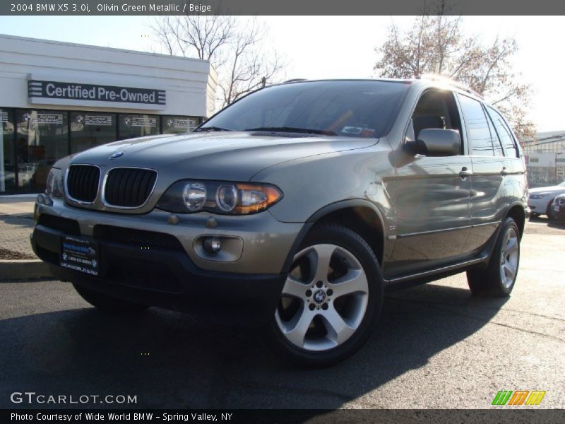 Olivin Green Metallic / Beige 2004 BMW X5 3.0i