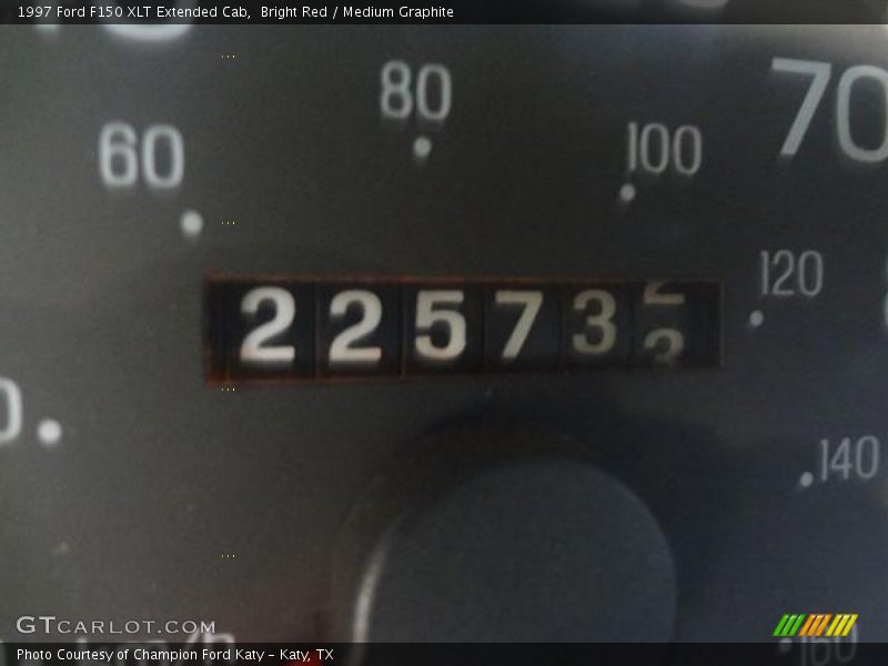 Bright Red / Medium Graphite 1997 Ford F150 XLT Extended Cab