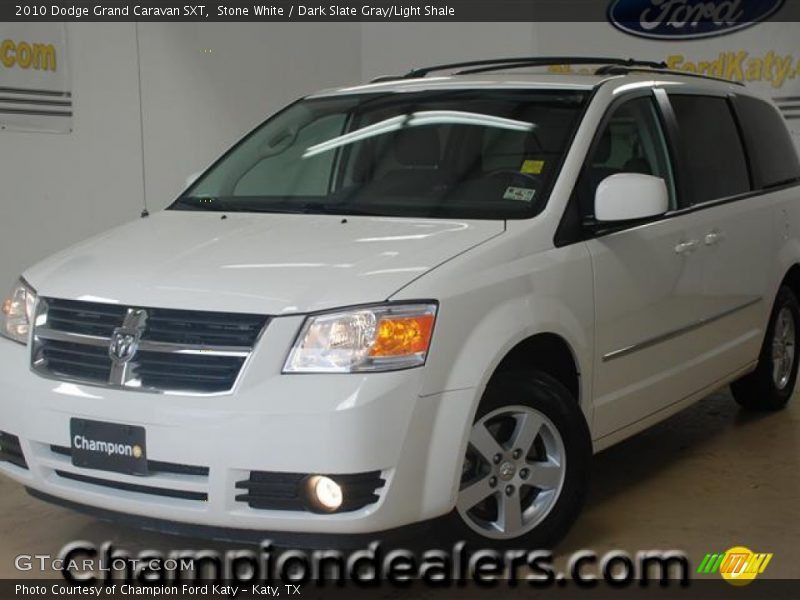 Stone White / Dark Slate Gray/Light Shale 2010 Dodge Grand Caravan SXT