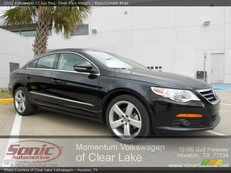 Deep Black Metallic / Black/Cornsilk Beige 2012 Volkswagen CC Lux Plus