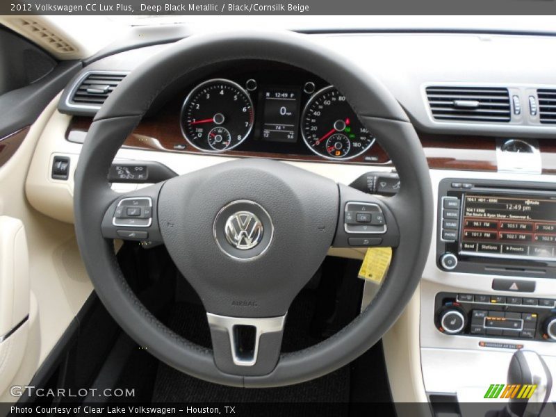 Deep Black Metallic / Black/Cornsilk Beige 2012 Volkswagen CC Lux Plus