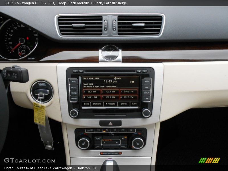 Deep Black Metallic / Black/Cornsilk Beige 2012 Volkswagen CC Lux Plus