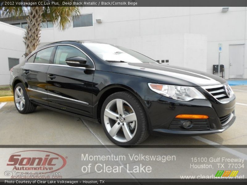 Deep Black Metallic / Black/Cornsilk Beige 2012 Volkswagen CC Lux Plus