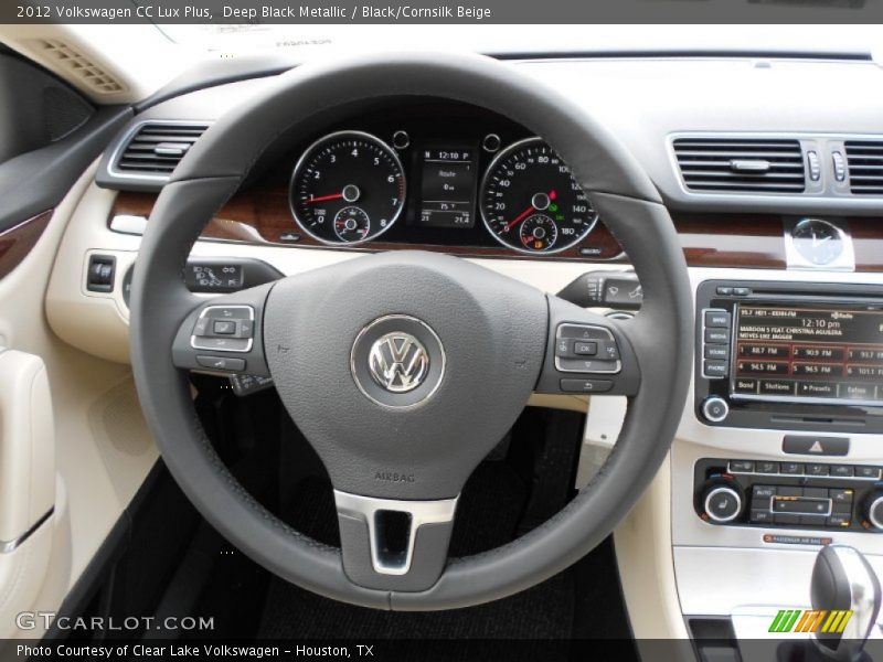 Deep Black Metallic / Black/Cornsilk Beige 2012 Volkswagen CC Lux Plus