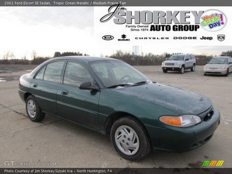 Tropic Green Metallic / Medium Prairie Tan 2001 Ford Escort SE Sedan