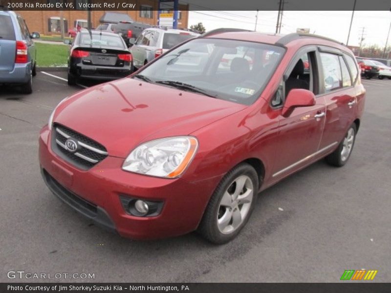 Volcanic Red / Gray 2008 Kia Rondo EX V6