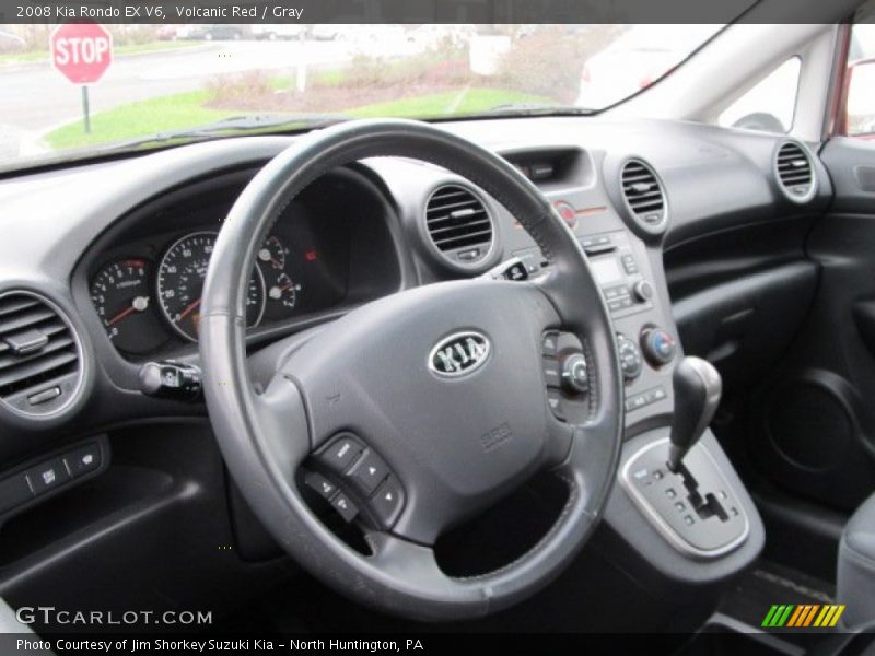 Volcanic Red / Gray 2008 Kia Rondo EX V6