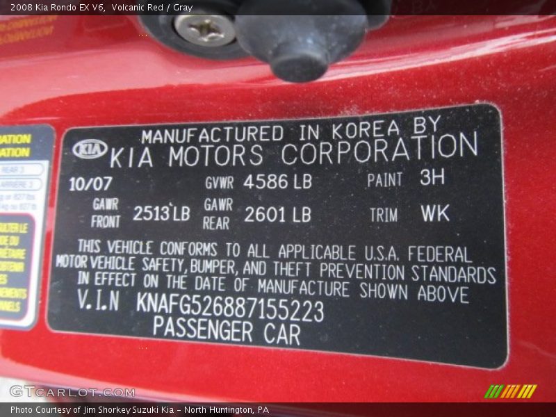 Volcanic Red / Gray 2008 Kia Rondo EX V6