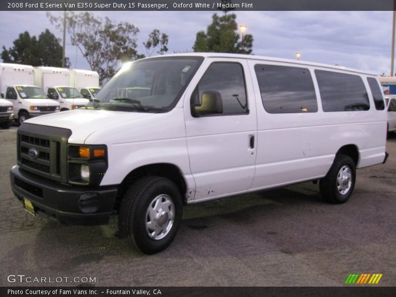 Oxford White / Medium Flint 2008 Ford E Series Van E350 Super Duty 15 Passenger