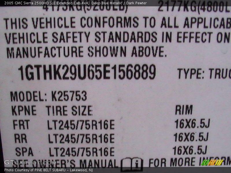 Deep Blue Metallic / Dark Pewter 2005 GMC Sierra 2500HD SLE Extended Cab 4x4