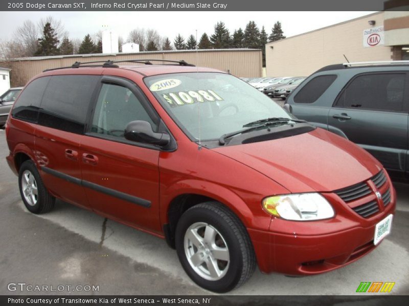 Inferno Red Crystal Pearl / Medium Slate Gray 2005 Dodge Caravan SXT