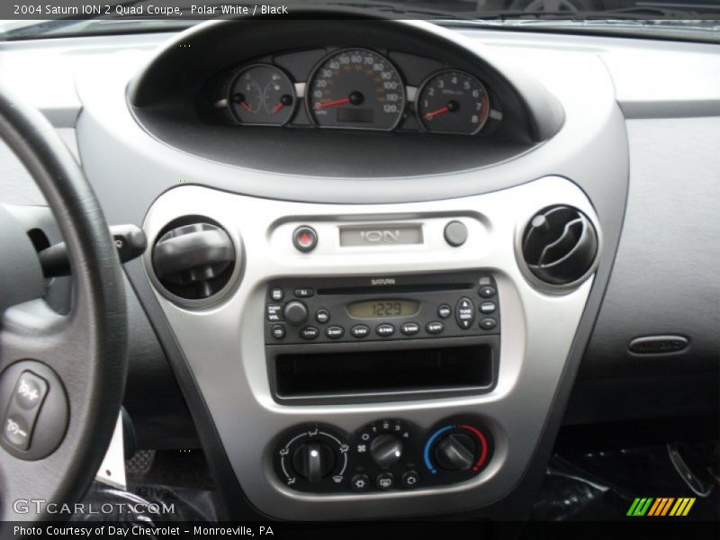 Polar White / Black 2004 Saturn ION 2 Quad Coupe