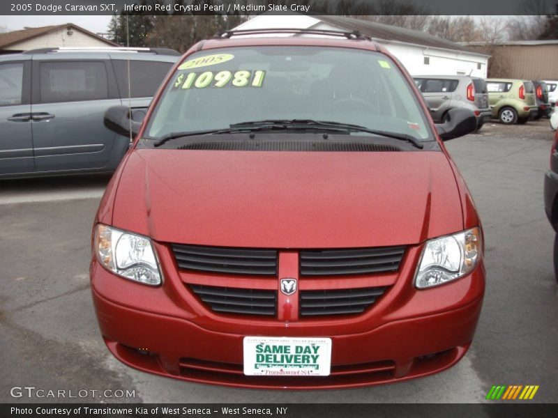 Inferno Red Crystal Pearl / Medium Slate Gray 2005 Dodge Caravan SXT