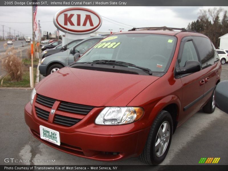 Inferno Red Crystal Pearl / Medium Slate Gray 2005 Dodge Caravan SXT