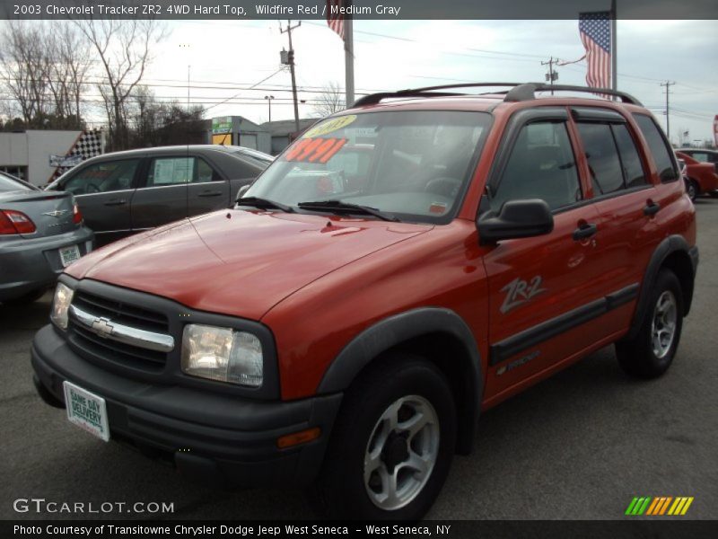 Wildfire Red / Medium Gray 2003 Chevrolet Tracker ZR2 4WD Hard Top
