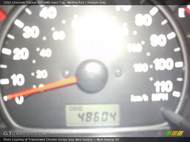 Wildfire Red / Medium Gray 2003 Chevrolet Tracker ZR2 4WD Hard Top