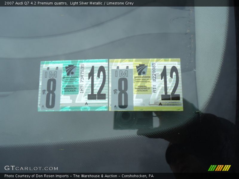 Light Silver Metallic / Limestone Grey 2007 Audi Q7 4.2 Premium quattro