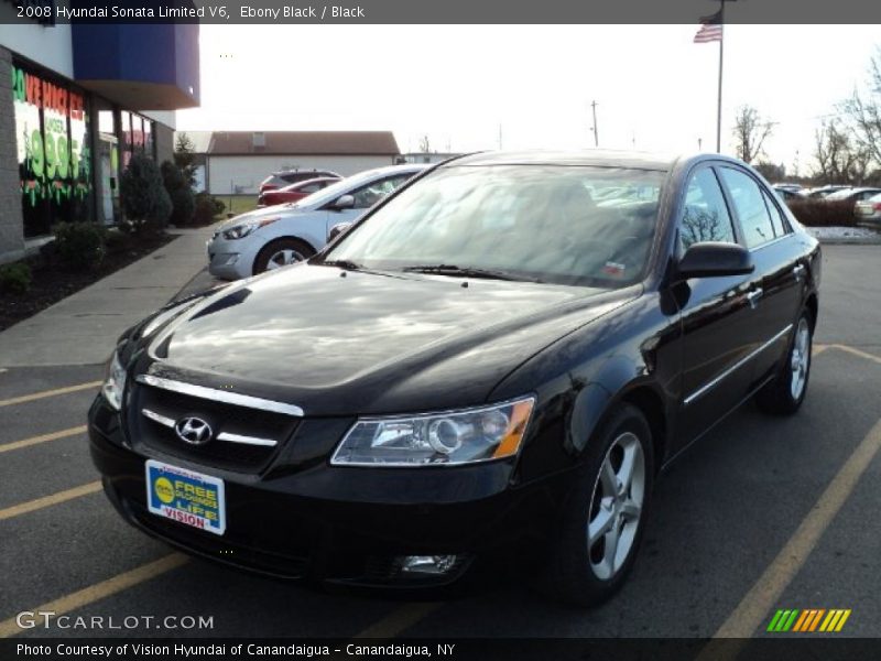Ebony Black / Black 2008 Hyundai Sonata Limited V6