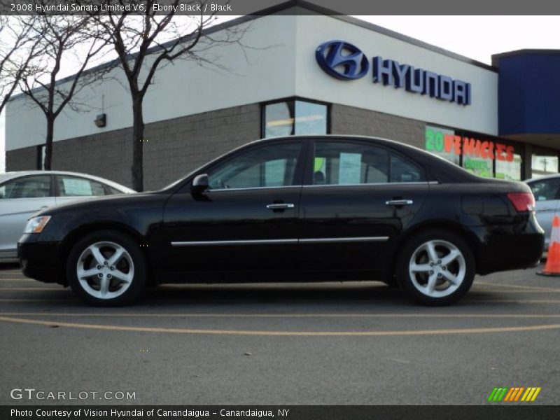 Ebony Black / Black 2008 Hyundai Sonata Limited V6