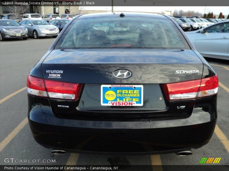 Ebony Black / Black 2008 Hyundai Sonata Limited V6