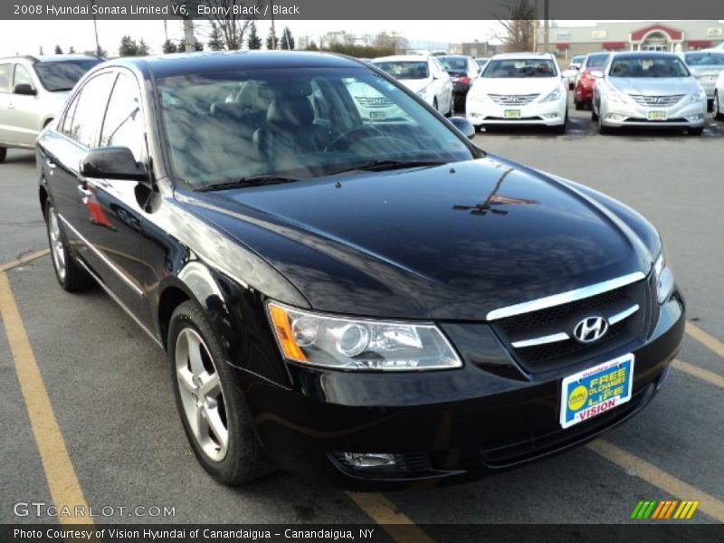 Ebony Black / Black 2008 Hyundai Sonata Limited V6
