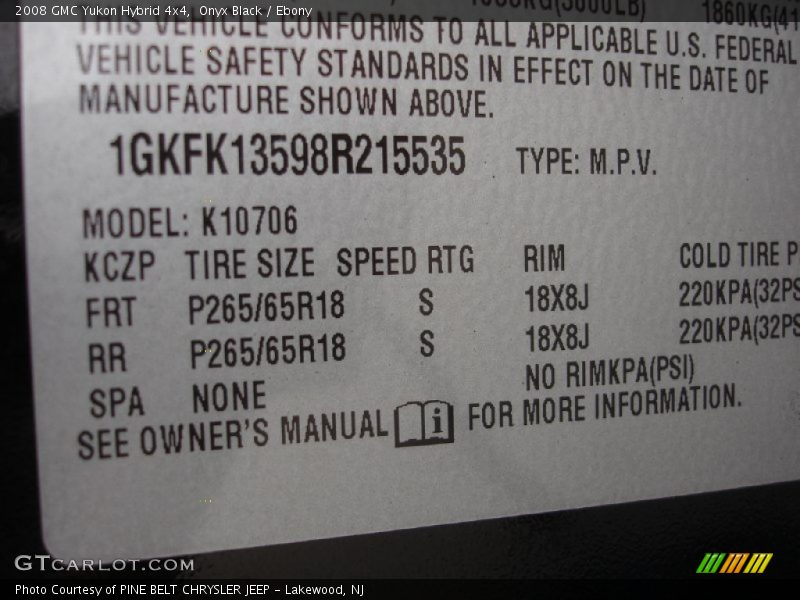Onyx Black / Ebony 2008 GMC Yukon Hybrid 4x4